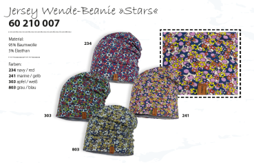 Jersey Wende-Beanie Stars